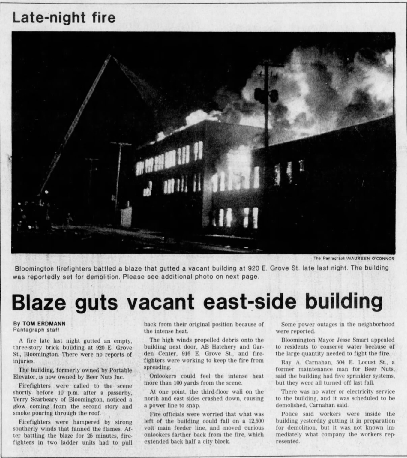 Blaze guts vacant east-side building